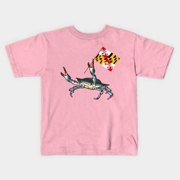 Crabby flag Kids T-Shirt by kmtnewsman